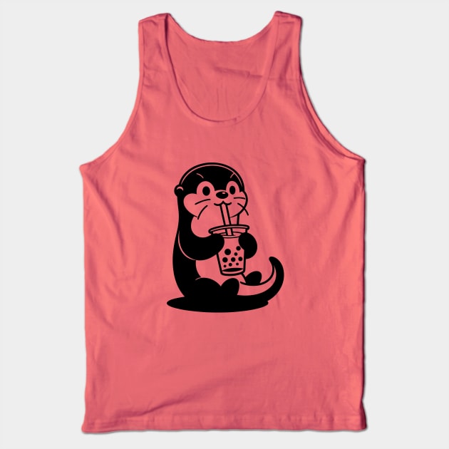Otter Drinking Boba Tea Tank Top by KayBee Gift Shop